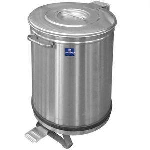 Poubelle En Inox Sur Roues Avec Commande à Pédale, 50 Litres Mastro