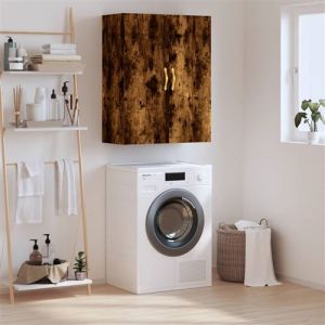 VidaXL Armoire Murale, Placard Suspendu avec Rangement, Meuble Flottant de Salon Bureau Chambre, Moderne, Chêne Fumé Bois d'Ingénierie
