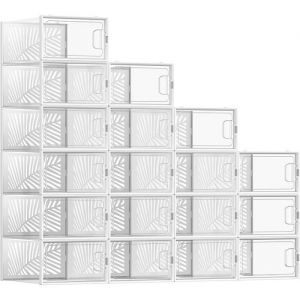 Songmics Boîte à Chaussures Transparente - Lot de 18 - Empilables - Pointure 44