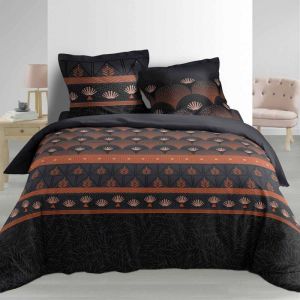 Parure de couette en percale 3 pièces 78 fils 260 x 240 cm Elfie Livraison gratuite