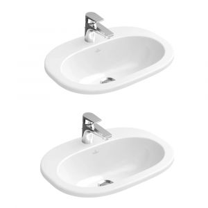 Villeroy & Boch Ideal standard Lot de deux vasques &agrave; encastrer O.Novo Blanc