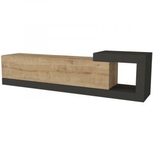 Helloshop26 - Meuble tv mural design moderne 150 x 30 x 39 cm effet chêne anthracite