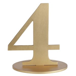 Ruedelafete Grand chiffre vertical déco 16cm, Chiffre 4 OR
