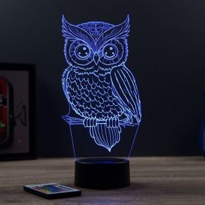 Lampe illusion 3D Animal Chouette