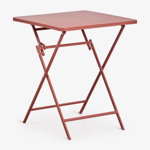 Table de cuisine carr&eacute;e 60x60 cm pliante en acier Tamarit Terracota
