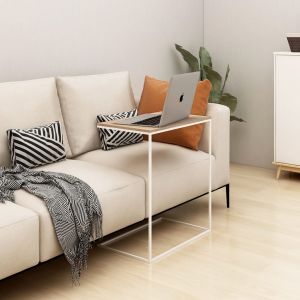 Image de VidaXL Table d'appoint Blanc 55x35x66 cm Aggloméré