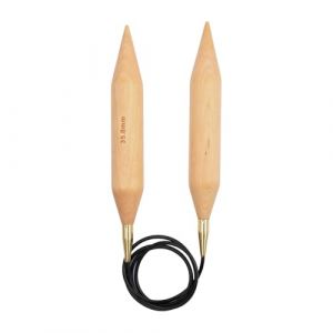 Knitpro Basix Aiguilles à Tricoter circulaires Fixes, Bouleau, Multicolore, 150 cm x 35.00 mm