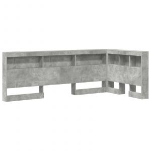 VidaXL Tête De Lit De Rangement Avec Étagère Gris Béton 90 Cm Melamine