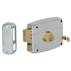 CISA 150521602, serrure à appliquer à cylindre, acier avec revêtement en zinc, entrée 60, main gauche