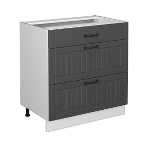 Vicco meuble de rangement de salle de bain Fame-Line, Anthracite, 80 x 81.6 cm avec 3 tiroirs, sans plan de travail