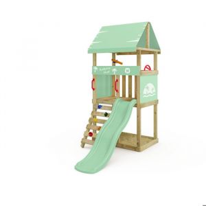 Wickey Aire de jeux avec toboggan DinkyHouse vert pastel