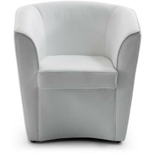 Fauteuil lounge en éco-cuir blanc