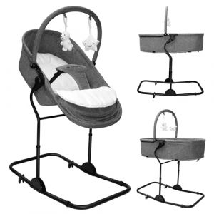 Transat-balancelle 4-en-1 TULANO Moon 35 Gris – Polyvalence et confort pour votre bébé