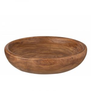 Plat en bois de paulownia brun 48x48x12cm