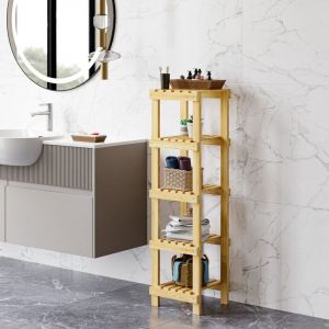 Étagère de salle de bain Kinnula bois de pin 110 x 30 x 30 cm naturel