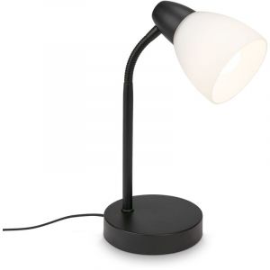 Image de Briloner Leuchten Lampe de table avec interrupteur &agrave; c&acirc;ble 1 x E14 max. 25 W Blanc/noir 185 x 300 mm