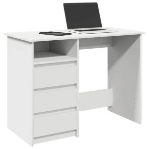 VidaXL Bureau blanc 102x50x75 cm bois d'ingénierie