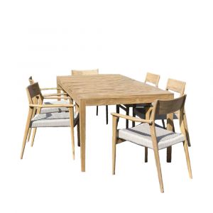 Wilsa Garden Ensemble table de jardin avec 6 fauteuils Calvi