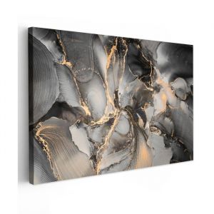 TABLEAU SUR TOILE Gris - Luxe - Or - Marbre Salon 120x80 cm