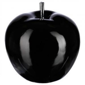 Image de Pomme de décoration en résine H 17 cm Noir