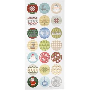 Creotime Stickers papier - Broderie de Noël - 21 pcs