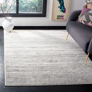Tapis de salon interieur en ivoire & argent, 122 x 183 cm