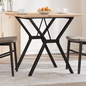 VidaXL Table à manger cadre en y 80x80x75,5cm bois de pin massif acier