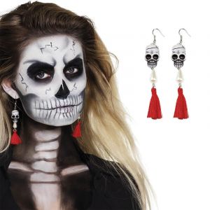 Boucles d'oreilles tête de mort femme Dia de los muertos