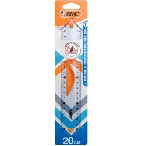 Bic Règle 20 cm - Plastique semi-rigide résistant - 1 pce