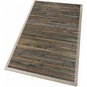 Emmevi Mv S.p.a. - Tapis en Bois de Bambou Cuisine Salle de Bain Chambre Anti-dérapant Petit Déjeuner Napperon Gris Tourterelle - 50x80 cm