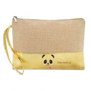 Image de Poc tte Trousse Dore Maquillage Stylo Poc tte Trousse Panda et Coeur