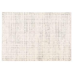 Oviala Tapis rectangulaire à poils ras motif carré écru 120 x 170 cm