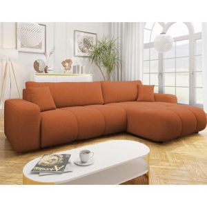 Bestmobilier - Nicole - canapé d'angle réversible 5 places convertible avec coffre en tissu
