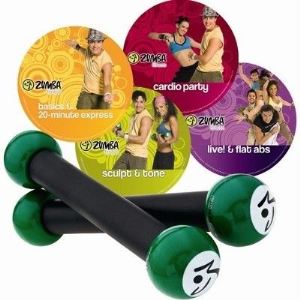 Image de Zumba : Kit Coffret 4 DVD + 2 Altères