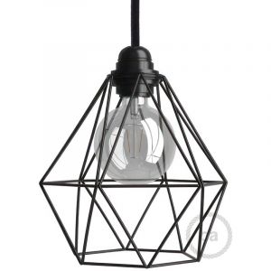 Creative Cables - Abat-jour Cage Diamond E27 en métal Noir - Noir