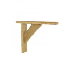 Cîme Console équerre décorative à visser hêtre brut, H.280xL.230mm.