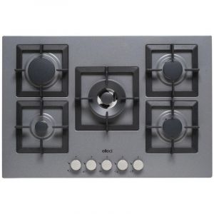Plaque de cuisson Elleci Plano 75 TCC Titane 5 foyers gaz Metaltek int&eacute;gr&eacute;e