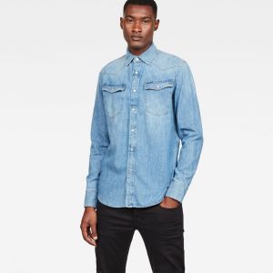 G-Star Raw Chemise Raw 3301 SLIM SHIRT LS Bleu - Taille XXL,S