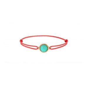 Satellite Bracelet cordon féminin cabochon pâte de verre I turquoise Bleu