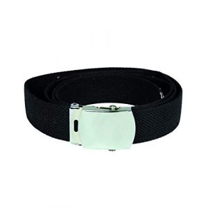 Mil-tec Ceinture US Belt Noire Coton Miltec Boucle Metal Chrome 13110002 Airsoft, Homme, Noir, 130