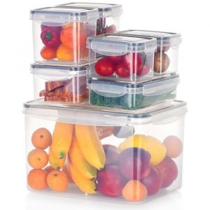 VILDE Lot de 7 Boîtes de conservation hermétiques - Plastique durable - compatible - lave-vaisselle