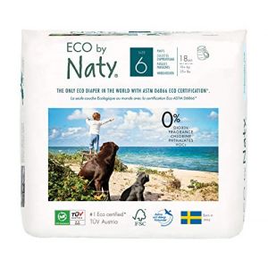 Naty Naty by - Culottes d'Apprentissage Écologiques Jetables - Taille 6 Extra Large - Poids: 16+ Kg - 18 Couches