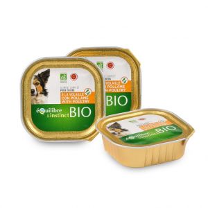 Equilibre & instinct Barquette Chien bio Volaille 150 gr