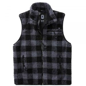 Brandit Gilet Teddy M Black / Grey