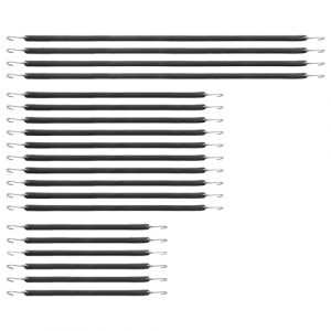 VEVOR Tendeur Élastique, Lot de 20, Sangles Élastiques Plates Robustes 20 mm avec Crochets S en Acier, 381 mm, 533 mm, 914 mm, pour Maison, Auvent, Cargaison, Camping, Bâches, Camions, Tentes, Noir