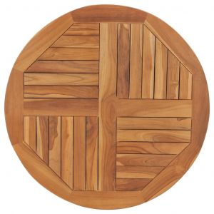 VidaXL Dessus de table Bois de teck solide Rond 2,5 cm 80 cm