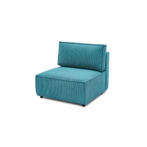 Bobochic Chauffeuse 1 Place Pour Canapé Modulable Nihad Tissu Velours Côtelé Bleu Canard