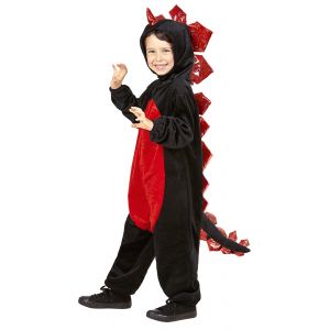 Ruedelafete Déguisement De Dragon Noir Et Rouge - Enfant