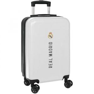 Safta Valise à roulettes Real Madrid 1ère équipe 24/25 - 34,5 x 20 x 55 - Rigide - Cadenas TSA - 4 roulettes