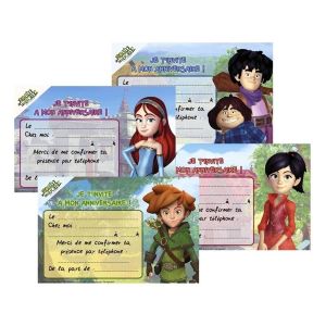 Ruedelafete Lot de 6 cartes d'invitation Robin des Bois™